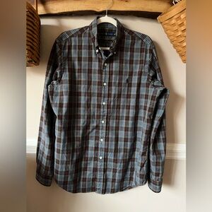 Ralph Lauren Plaid Tartan Blue Red Button Up M